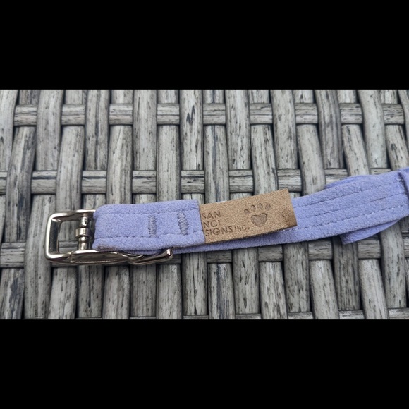 Susan Lanci Ultrasuede Lavender Swarovski Dog Collar / Extra Small - Picture 2 of 3